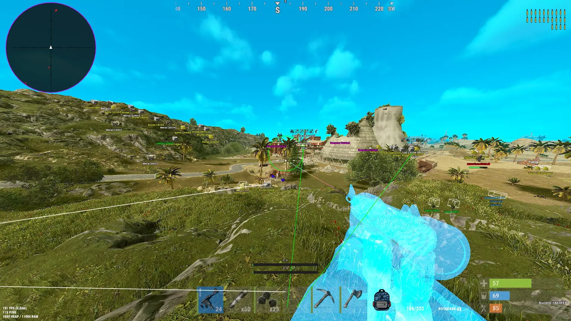 RageByte Rust in-game loot ESP, radar and player boxes